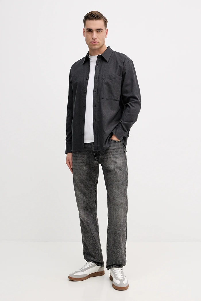 Calvin Klein Jeans koszula bawełniana LV14RE112G szary SS26