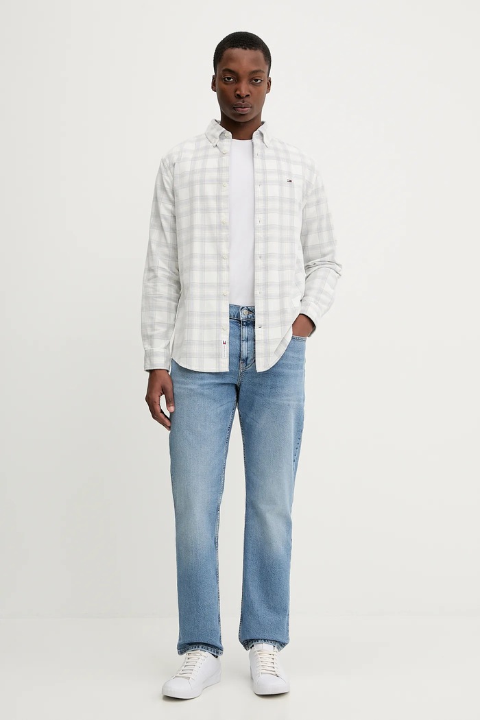 Джинсова риза Tommy Jeans DM0DM22408 бял SS26