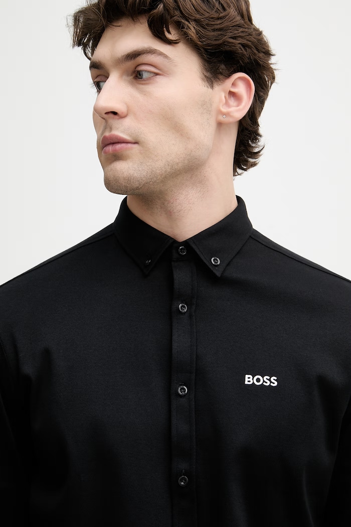 BOSS Green srajca moška bombažna ST_Motion L črna 50555946