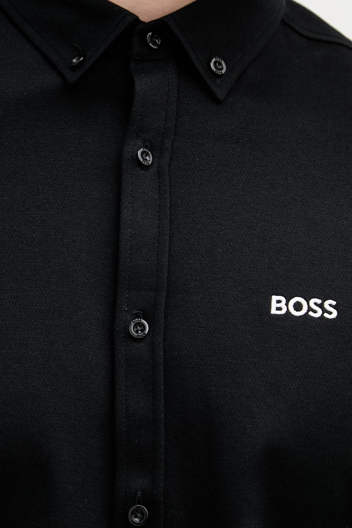 BOSS Green srajca moška bombažna ST_Motion L 50555946 črna