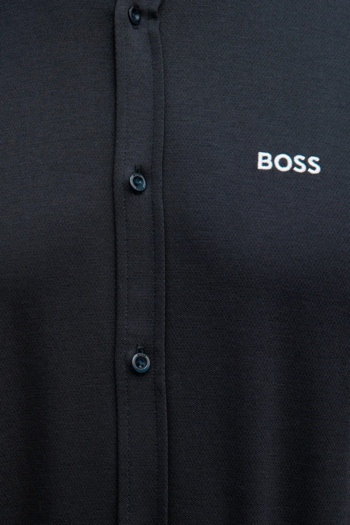 BOSS Green πουκάμισο ανδρικό βαμβακερό ST_Motion S 50555951 σκούρο μπλε