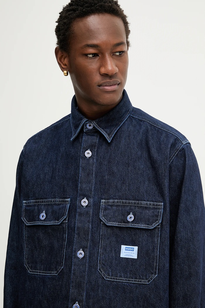 Hugo Blue koszula jeansowa Ebolt granatowy 50556349