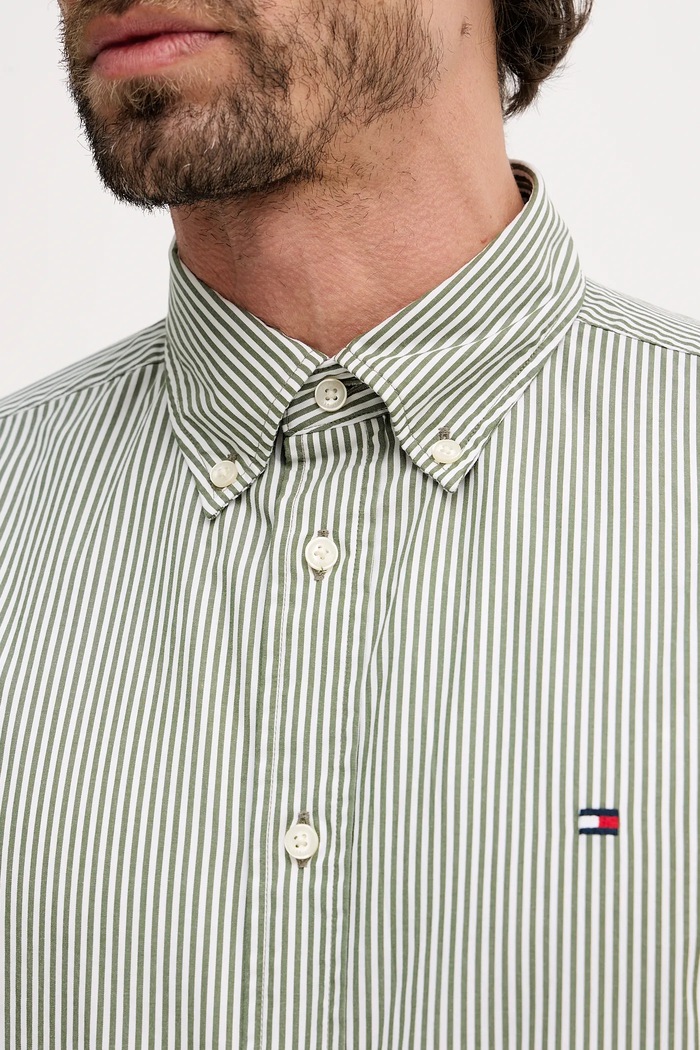 Tommy Hilfiger cămașă din bumbac MW0MW41403 verde
