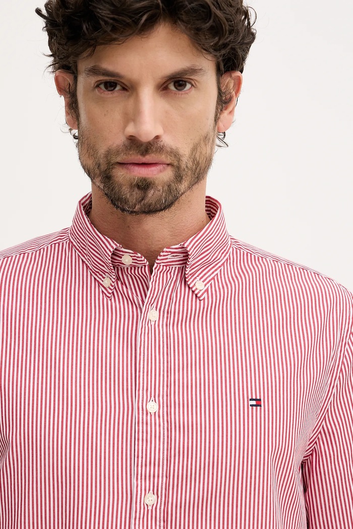 Памучна риза Tommy Hilfiger червен MW0MW41403