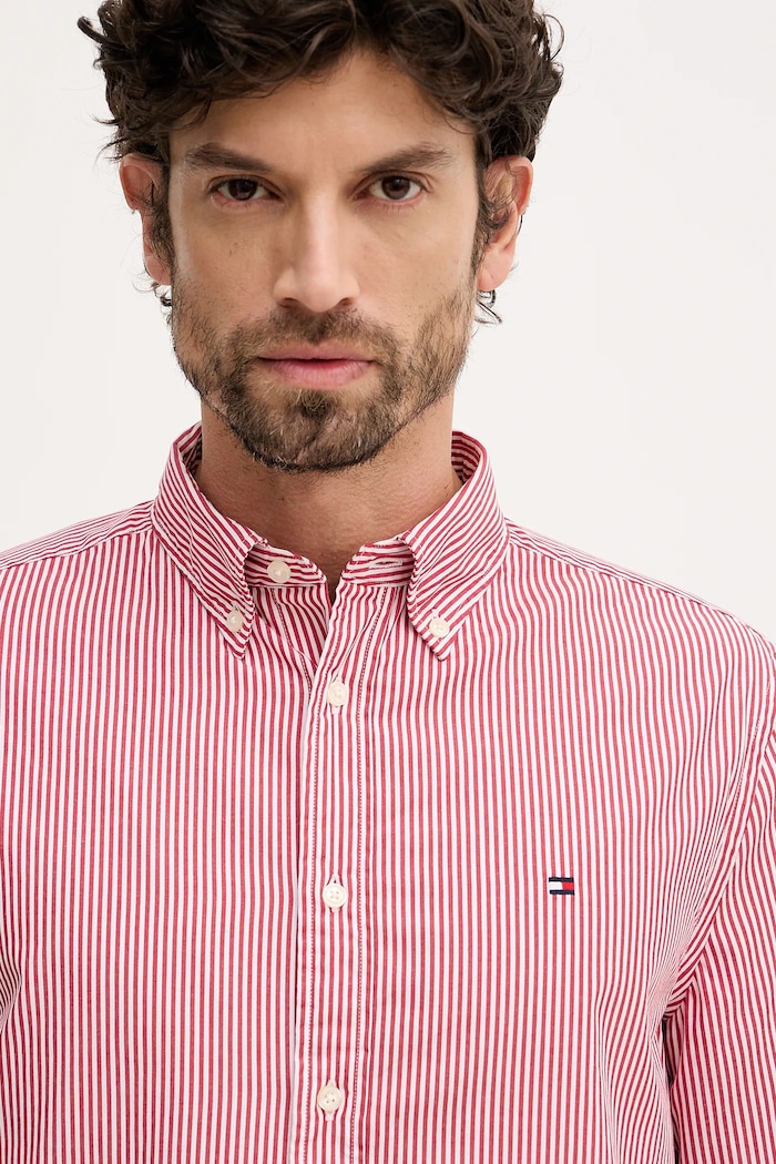 Памучна риза Tommy Hilfiger червен MW0MW41403