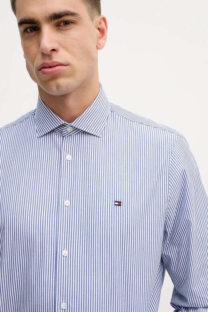 Βαμβακερό πουκάμισο Tommy Hilfiger μπλε MW0MW41657