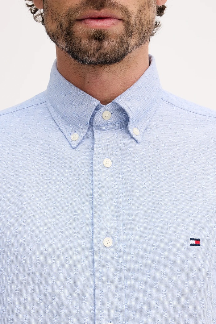 Bombažna srajca Tommy Hilfiger MW0MW41683 modra