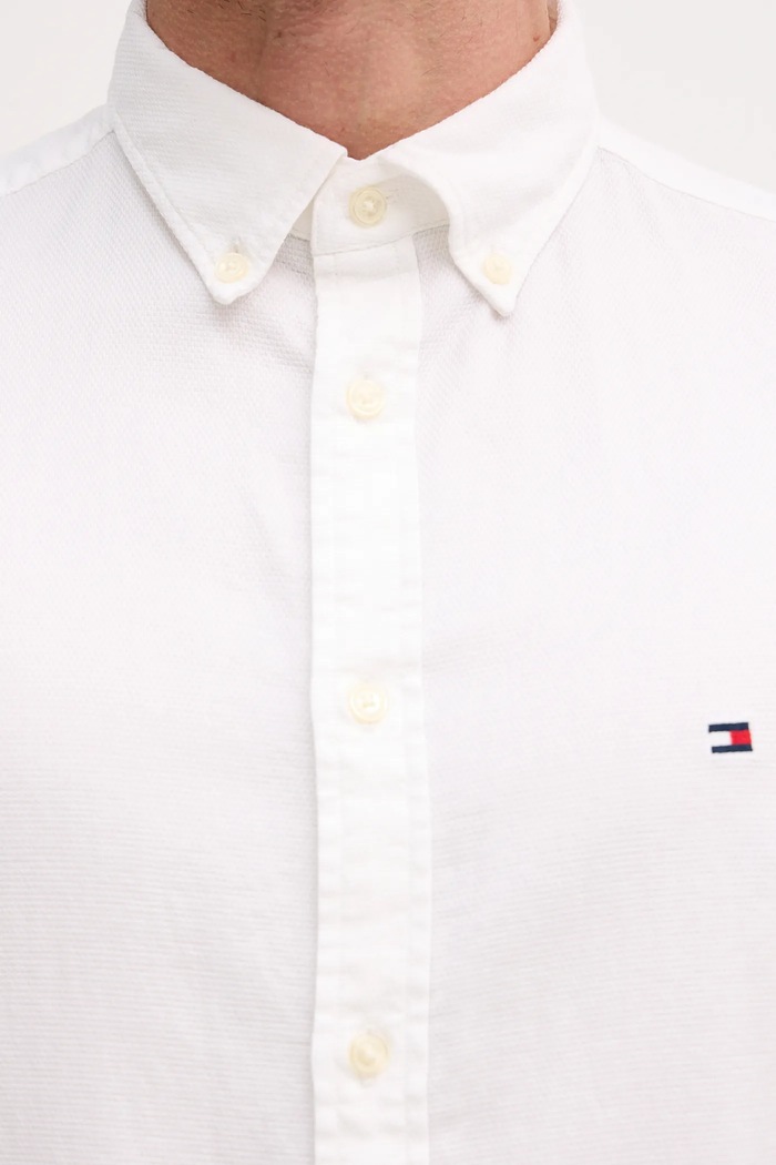 Bombažna srajca Tommy Hilfiger MW0MW41684 bela