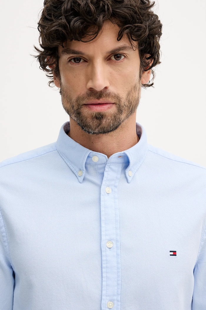 Bavlnená košeľa Tommy Hilfiger modrá MW0MW41684