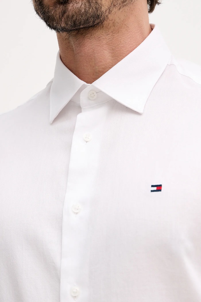 Bombažna srajca Tommy Hilfiger MW0MW41702 bela