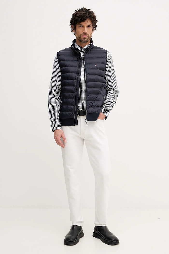 Bavlněná košile Tommy Hilfiger MW0MW41713 černá SS26