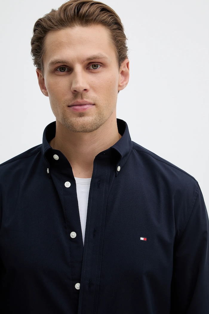 Srajca Tommy Hilfiger mornarsko modra MW0MW41769