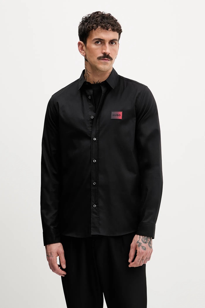 Сорочка HUGO Emero regular чорний 50555786