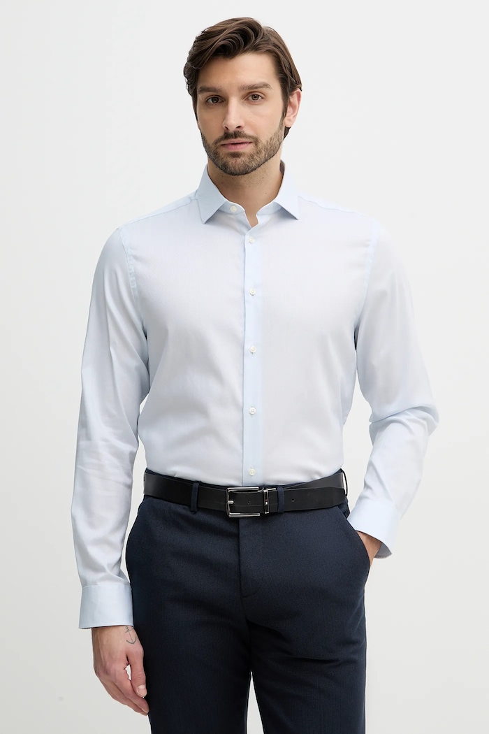 Πουκάμισο Tommy Hilfiger slim μπλε MW0MW41827