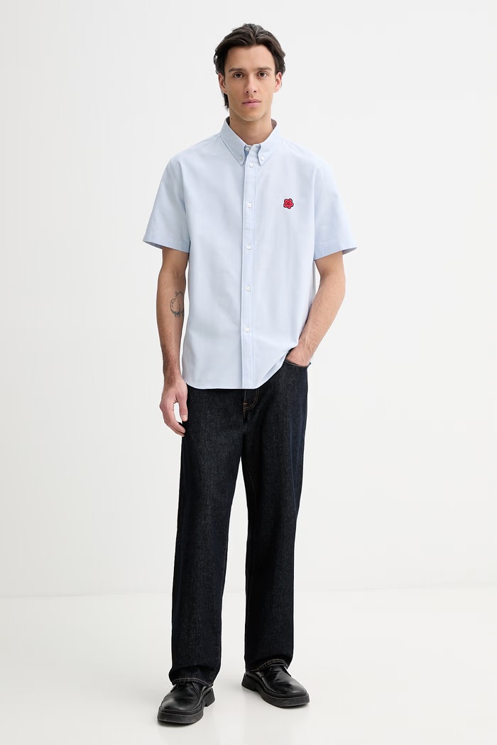 Bavlnená košeľa Kenzo FG55CH1099LO modrá SS26
