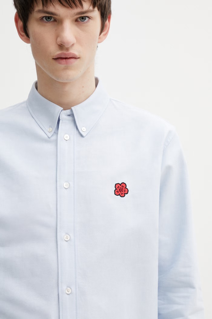 Βαμβακερό πουκάμισο Kenzo μπλε FG55CH4109LO
