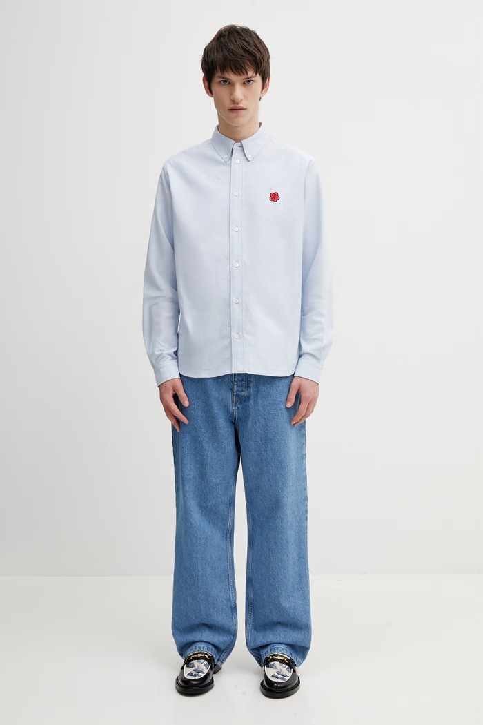 Βαμβακερό πουκάμισο Kenzo FG55CH4109LO μπλε