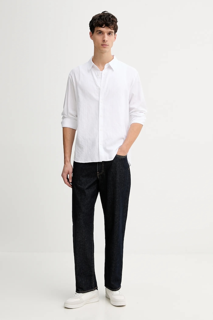 Calvin Klein cămașă din bumbac LV04LE111G alb SS26