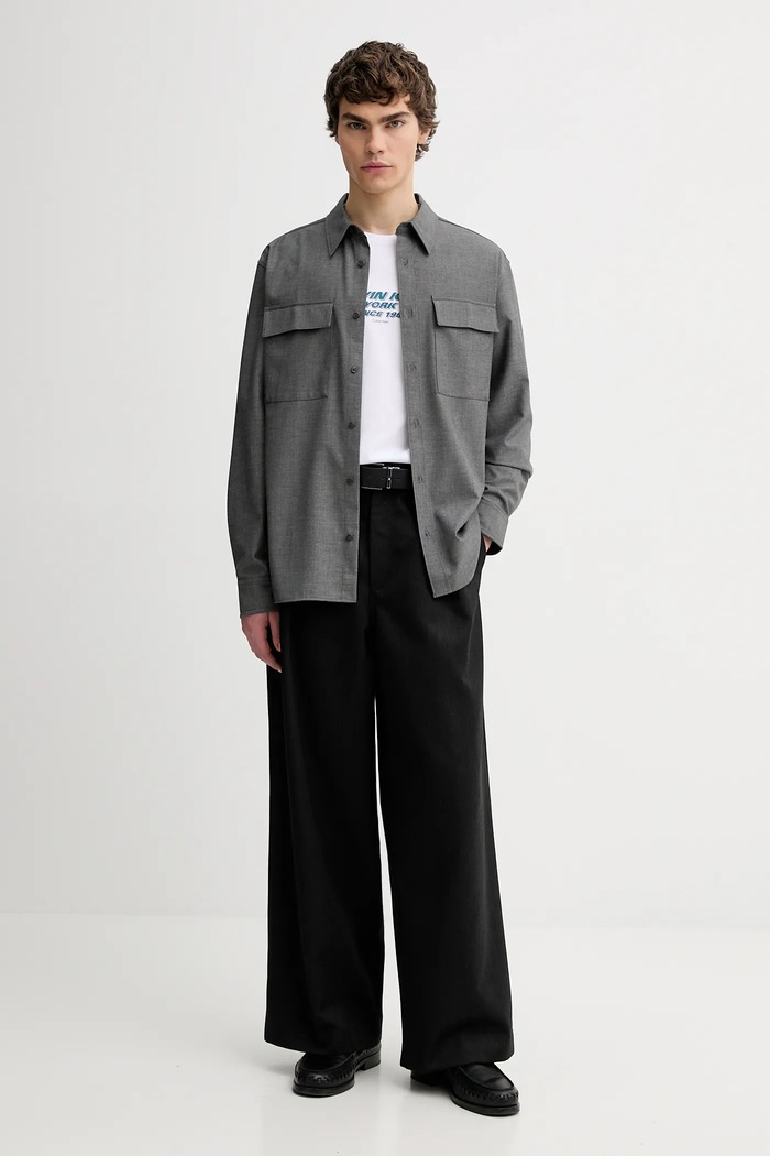 Košile Calvin Klein LV04LE114G šedá SS26