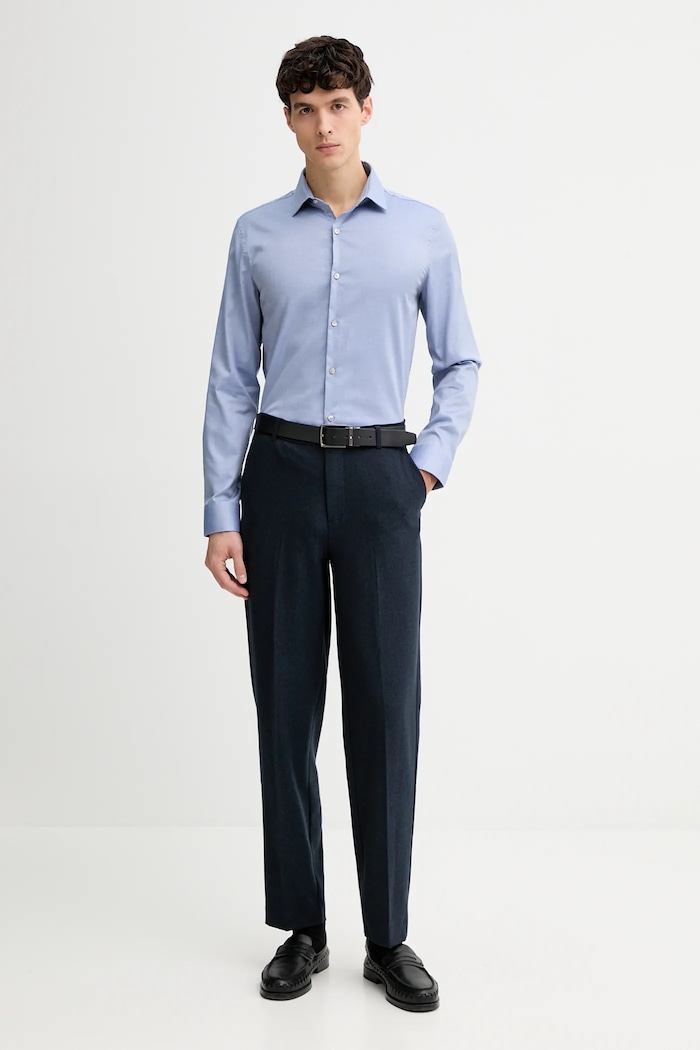 Košeľa Calvin Klein LV019EU081 modrá SS26