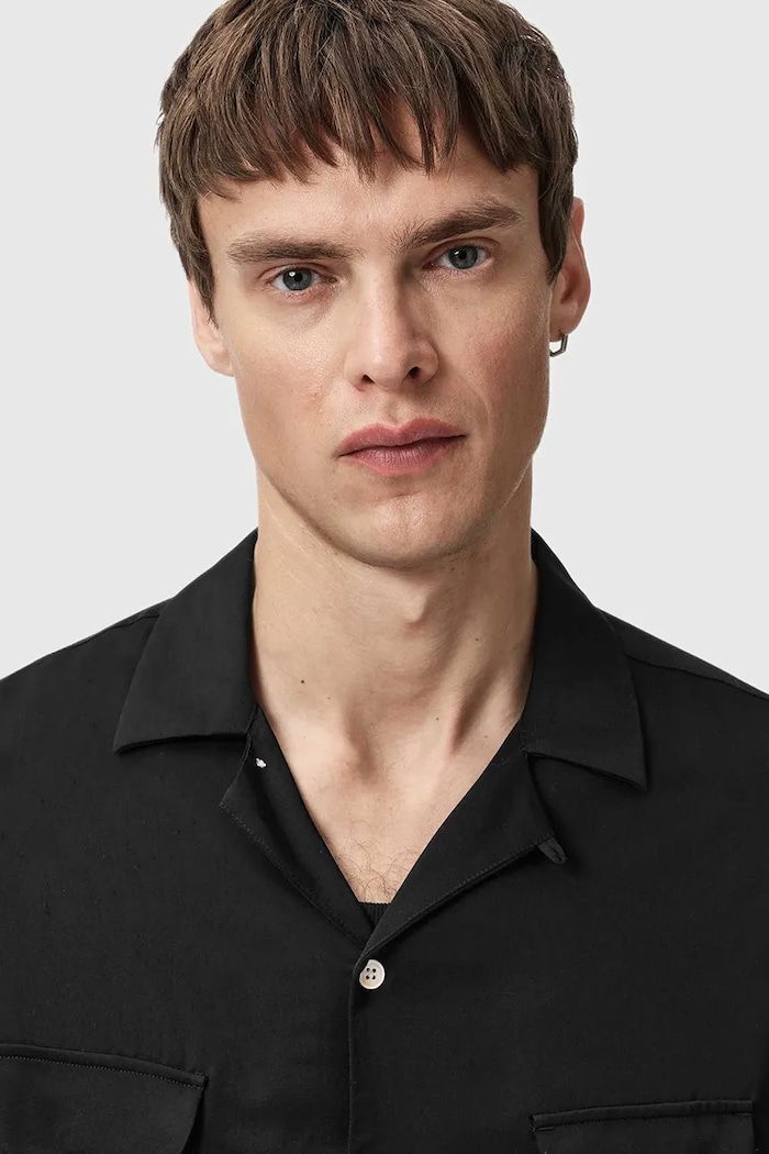 Košeľa AllSaints čierna M064SD