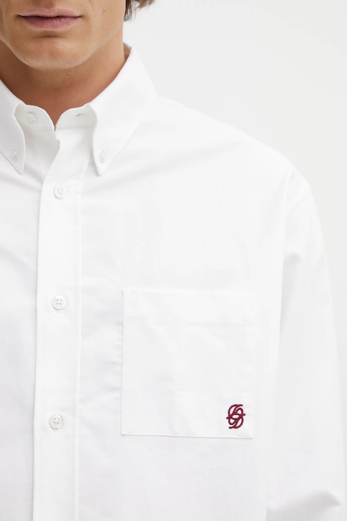 Bavlnená košeľa Drôle de Monsieur La Chemise Oxford biela H.SH240.CO225.WT