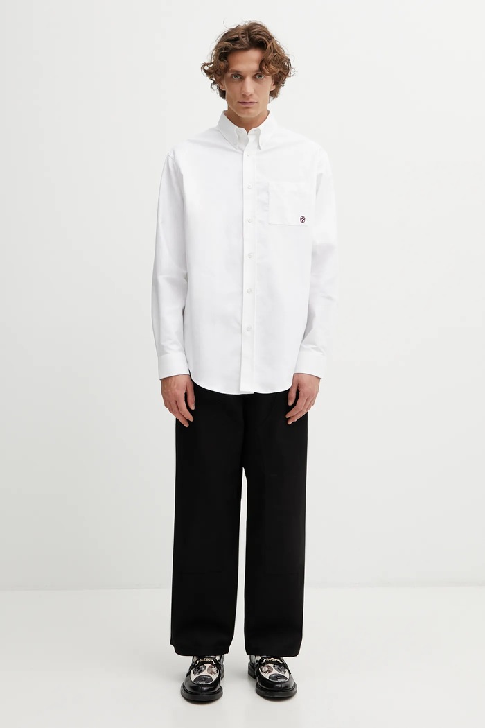 Bavlnená košeľa Drôle de Monsieur La Chemise Oxford H.SH240.CO225.WT biela