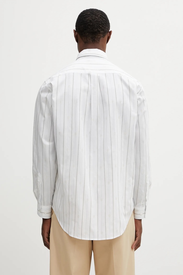 Îmbrăcăminte Drôle de Monsieur cămașă din bumbac Chemise Rayée Monogramme J.SH240.CO185.OW alb