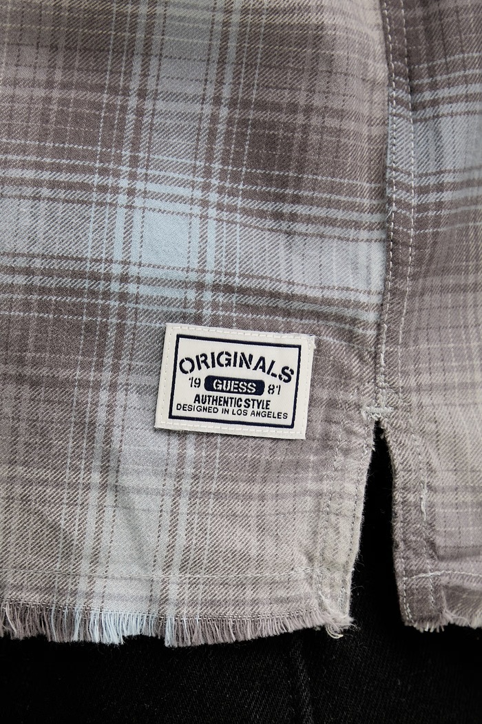 Bavlněná košile Guess Originals M6RH81.WK481 šedá