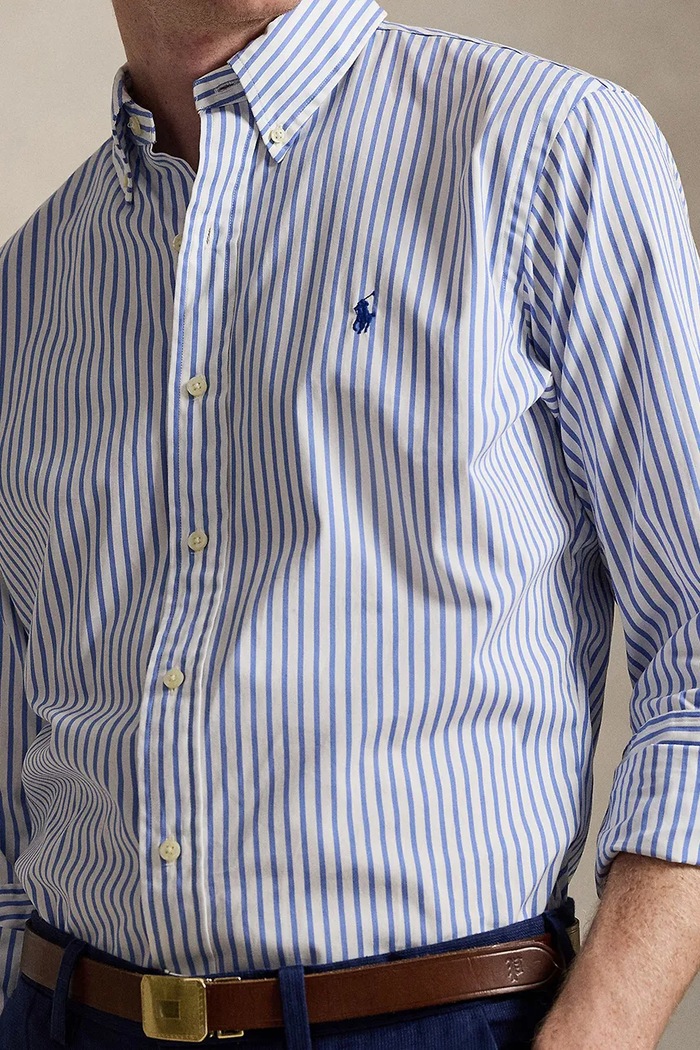 Βαμβακερό πουκάμισο Polo Ralph Lauren μπλε 710P07019