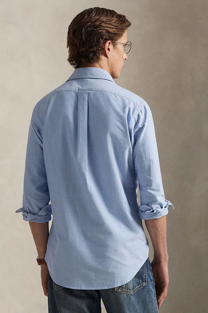 Βαμβακερό πουκάμισο Polo Ralph Lauren 710P07187 μπλε SS26