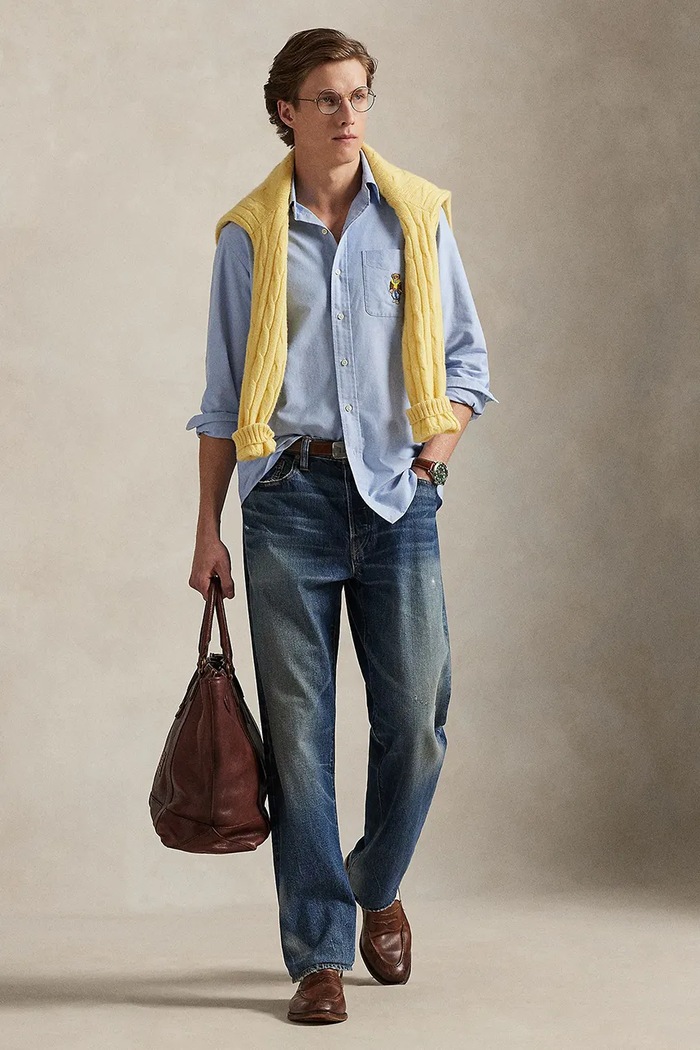 Ρούχα Βαμβακερό πουκάμισο Polo Ralph Lauren 710P07187 μπλε