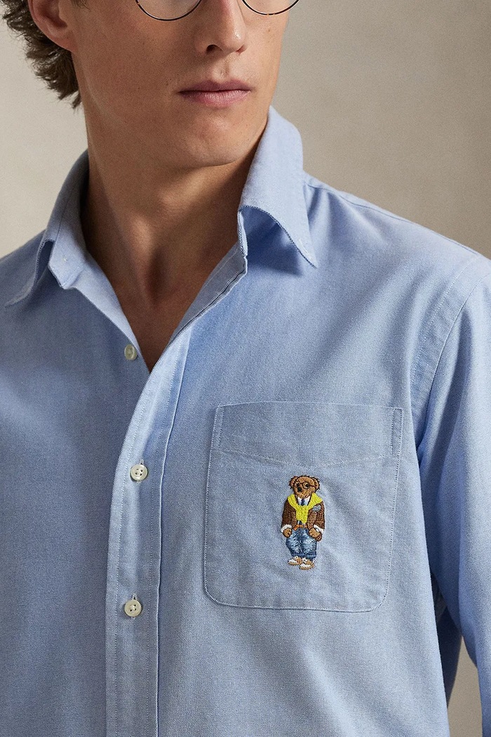 Βαμβακερό πουκάμισο Polo Ralph Lauren μπλε 710P07187