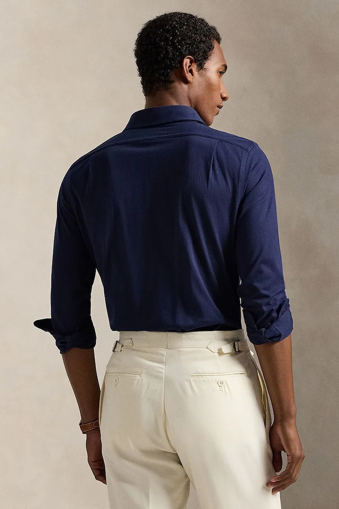 Βαμβακερό πουκάμισο Polo Ralph Lauren 710P03960 σκούρο μπλε SS26