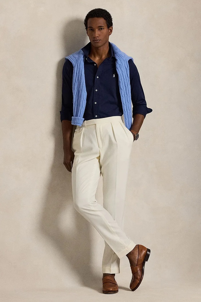Ρούχα Βαμβακερό πουκάμισο Polo Ralph Lauren 710P03960 σκούρο μπλε