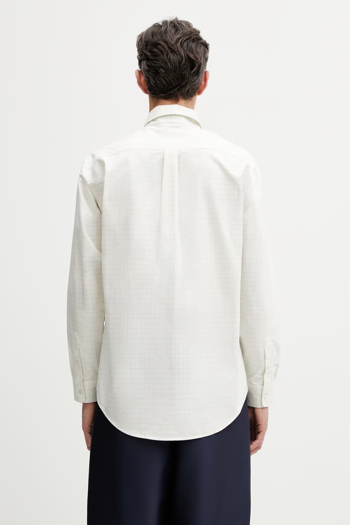 Clothing Drôle de Monsieur Chemise a Carreaux Men's cotton shirt K.SH252.CO272.LBE beige