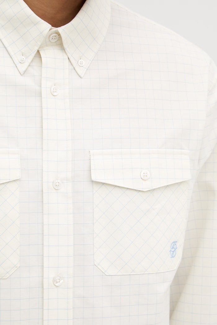 Drôle de Monsieur cămașă pentru bărbați, din bumbac Chemise a Carreaux K.SH252.CO272.LBE bej
