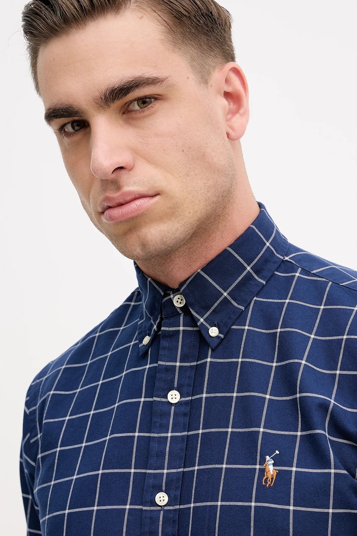 Bavlněná košile Polo Ralph Lauren námořnická modř 710P07186