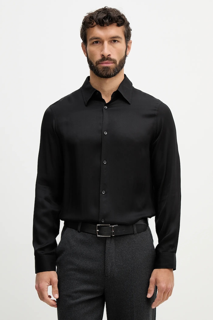 Košile Armani Exchange hladký černá XM001817.AF13235