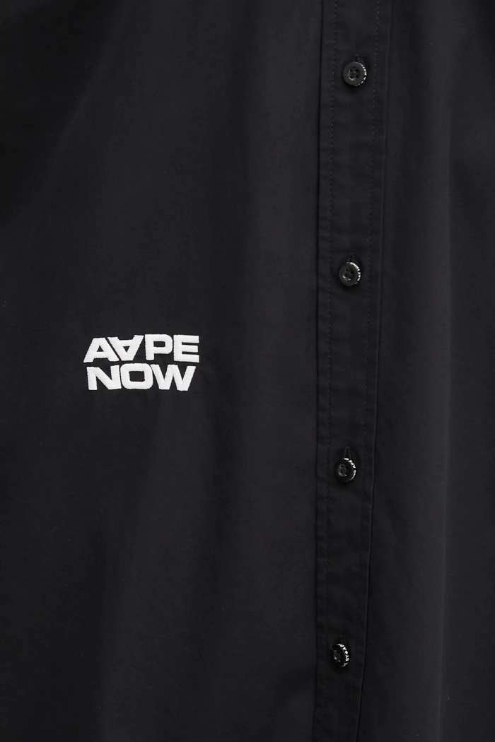 Бавовняна сорочка AAPE Now чорний AAPSRM8518XXO