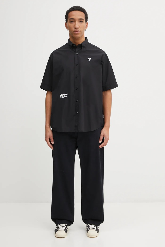 Бавовняна сорочка AAPE Now AAPSRM8518XXO чорний