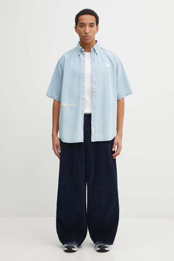 Джинсова сорочка AAPE Now AAPSRM8515XXO блакитний