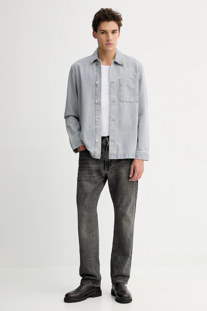Marc O'Polo koszula jeansowa 5000007430 szary SS26