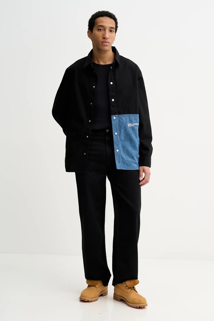 Rifľová košeľa Karl Lagerfeld Jeans B1M16011 čierna SS26