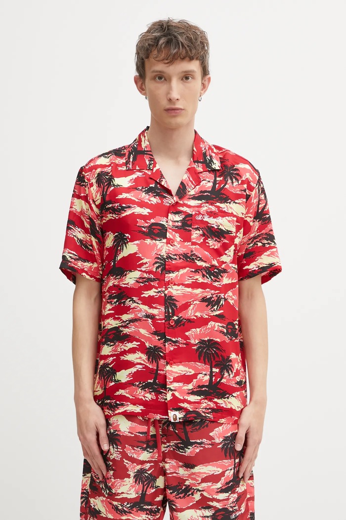 Сорочка A Bathing Ape Palm Tree Camo Open Collar інші червоний 1L30132306