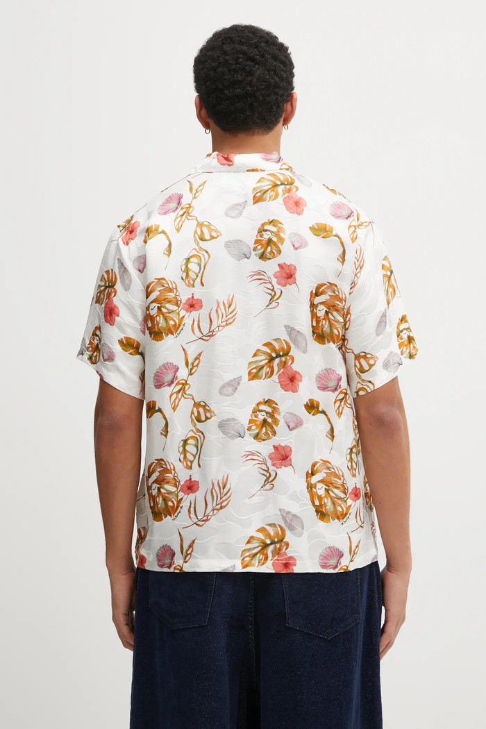 Одяг Сорочка з додаванням шовку A Bathing Ape Vacation Pattern Open Collar 1L30132308 білий