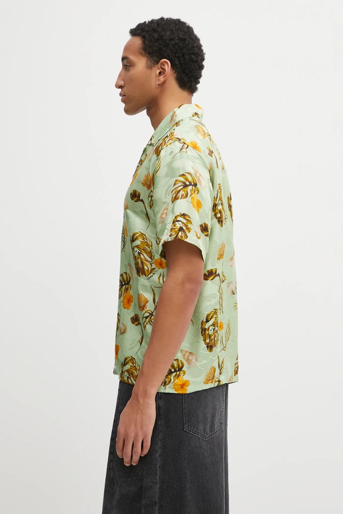 Сорочка з додаванням шовку A Bathing Ape Vacation Pattern Open Collar 1L30132308 зелений SS26
