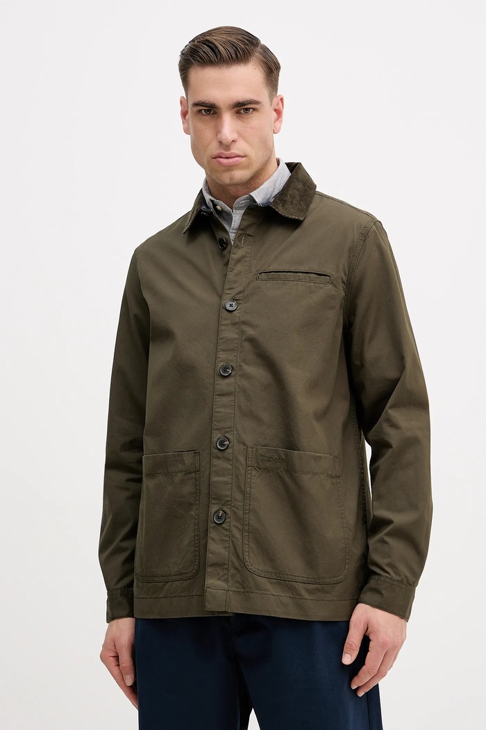 Barbour koszula bawełniana Cole bawełna zielony MOS0411