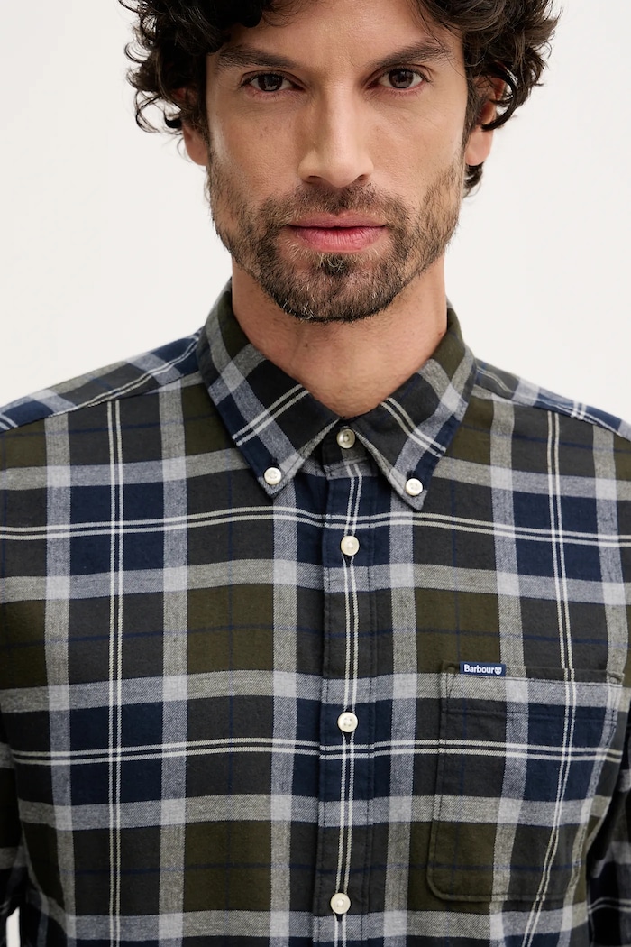 Памучна риза Barbour Rasay тъмносин MSH5065