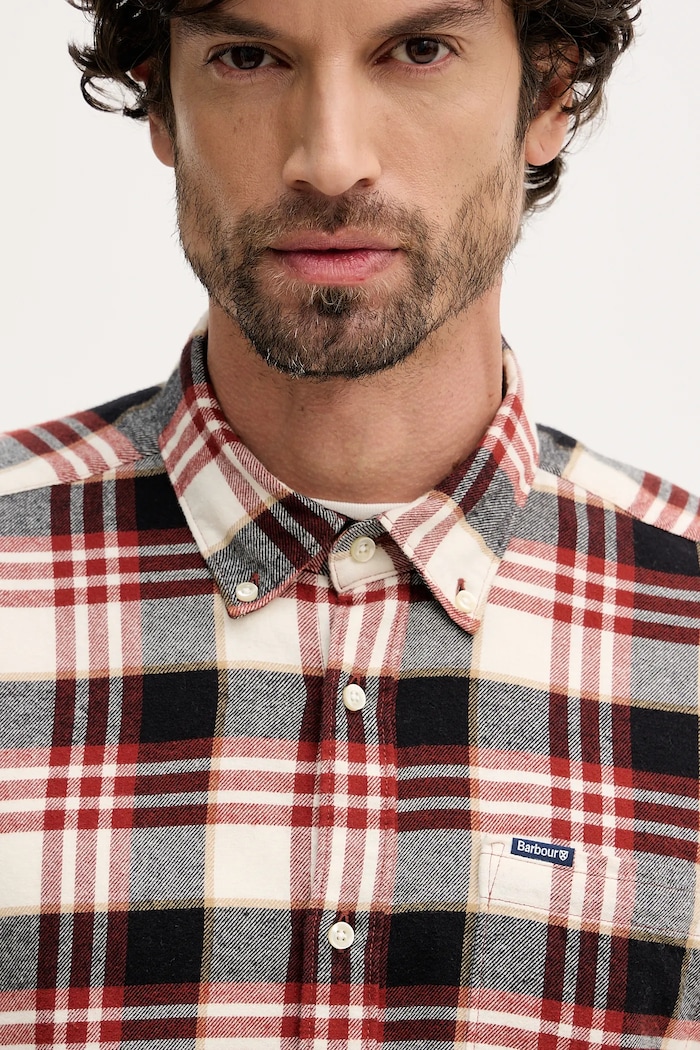 Памучна риза Barbour Fallbay червен MSH5543